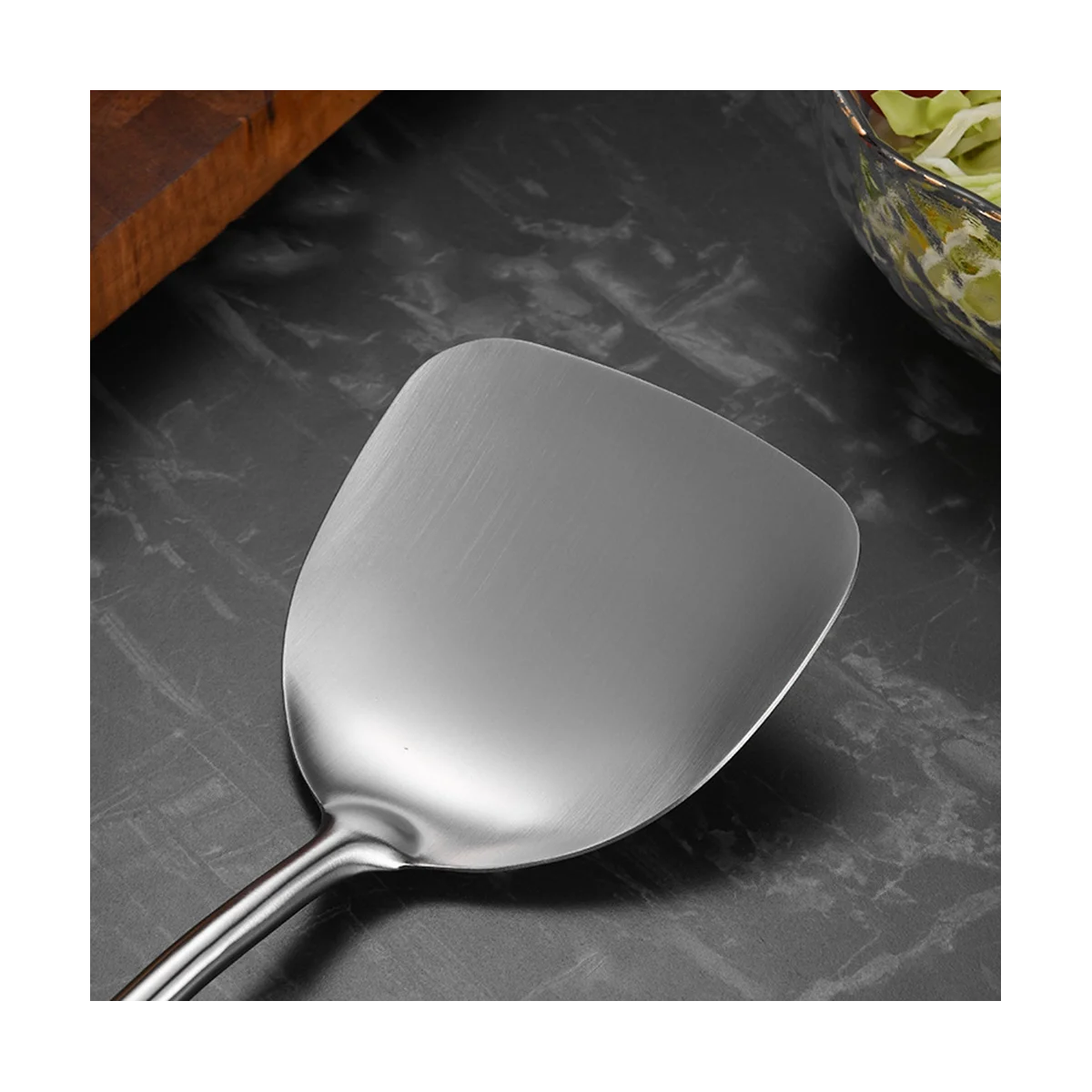Stainless Steel for Carbon Steel Stainless Steel Wok Metal Wok Tools Set Wooden Handle Soup Ladle – Convenient Carry Handles with Functional, Easy-Use Details