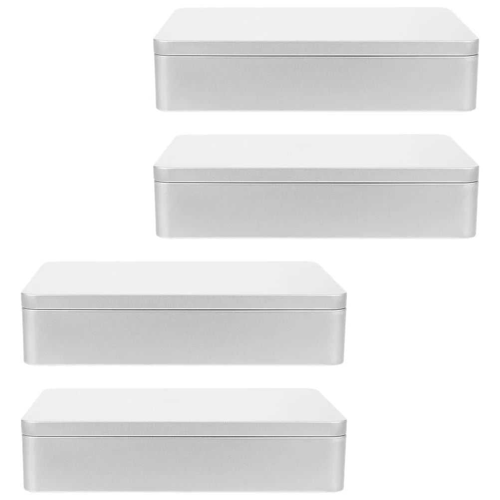 4 Pcs Collapsible Storage Bins Metal Tin Box Compact Lightweight Travel – Everyday Household Format with Functional, Easy-Use Details
