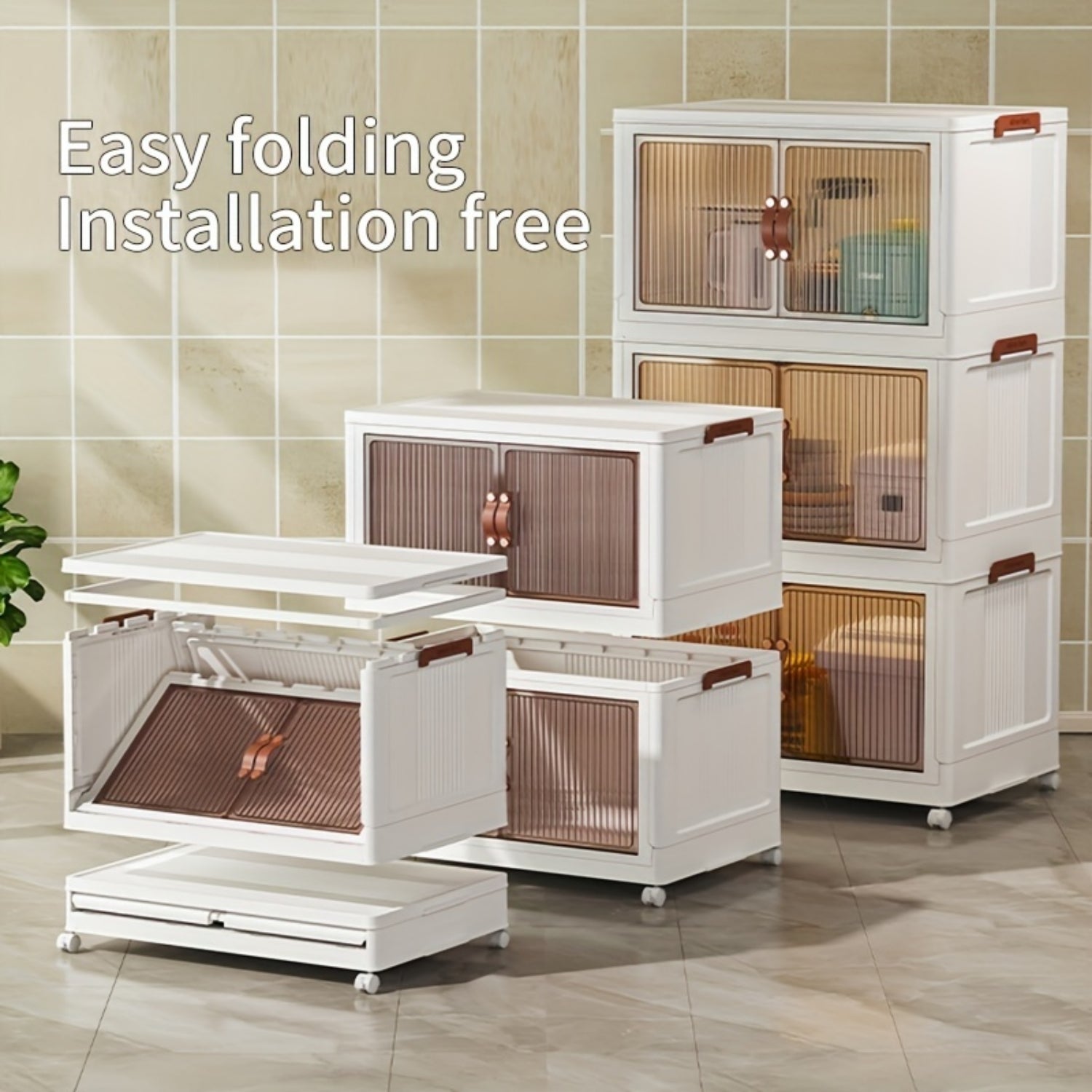 5-layer folding storage box magnetic cabinet door plastic drawer storage rack suitable for bedrooms study rooms toy rooms offices easy and convenient to move multi-layer storage box – Practical Home Organization with Functional, Easy-Use Details