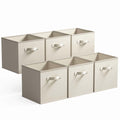 13 Inch Fabric Storage Cubes - Sturdy Collapsible Storage Bins & Handle，Storage Organizer for Organizing Beige Storage Baskets 6-Pack – Everyday Household Format with Functional, Easy-Use Details