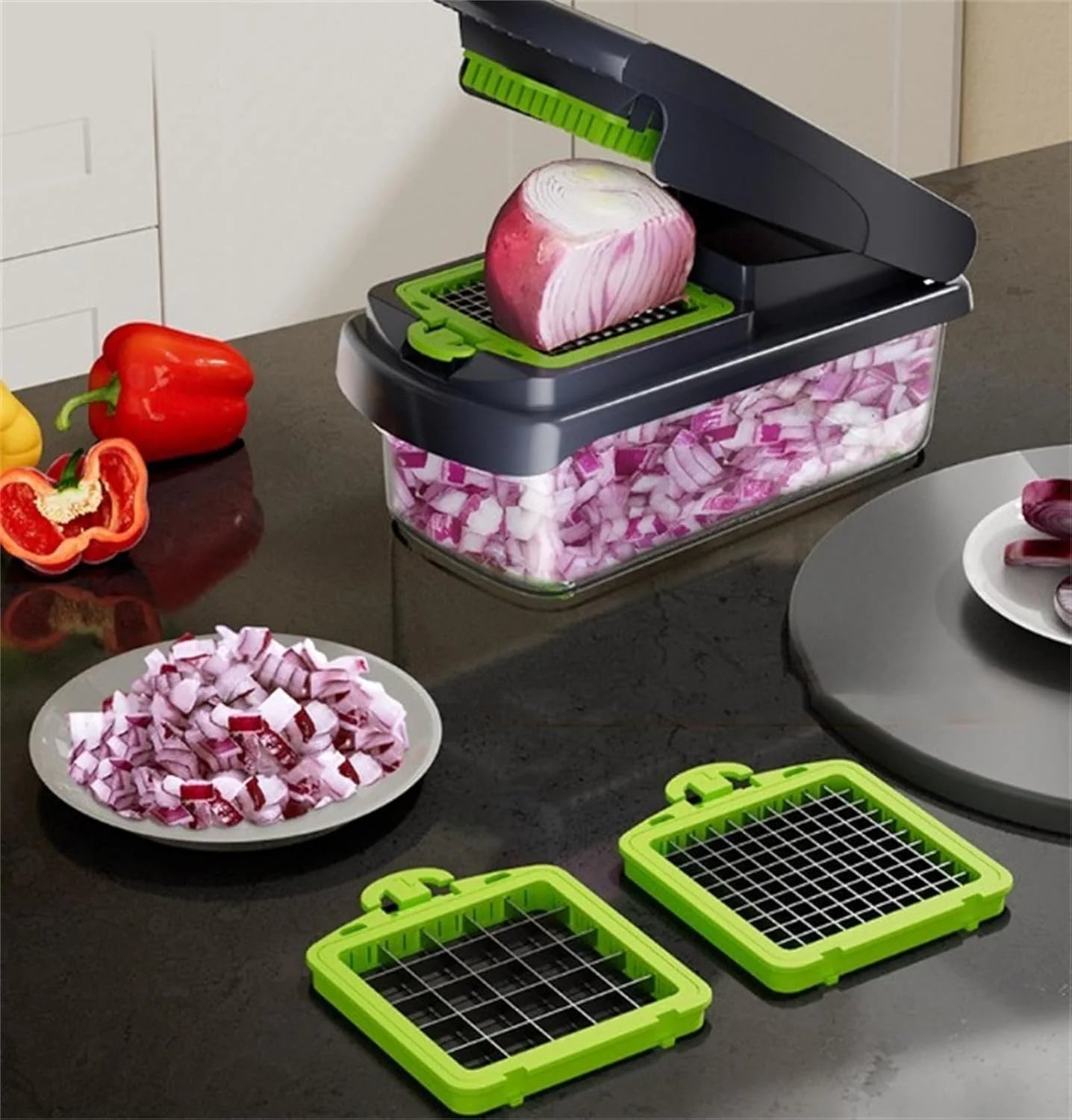 14Pcs Multi-Functional Vegetable Cutter & Slicer Trendgolden Food Chopper Stainless Steel Blades Kitchen Gadgets & Accessories (Pink) – Durable Stainless Steel Construction with Functional, Easy-Use Details