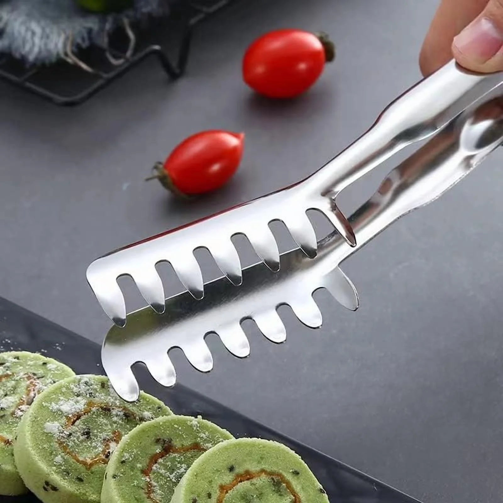 2-Piece Spaghetti Set Stainless Steel Pasta& Tongs Heat Resistant 12 Inch – Durable Stainless Steel Construction with Functional, Easy-Use Details
