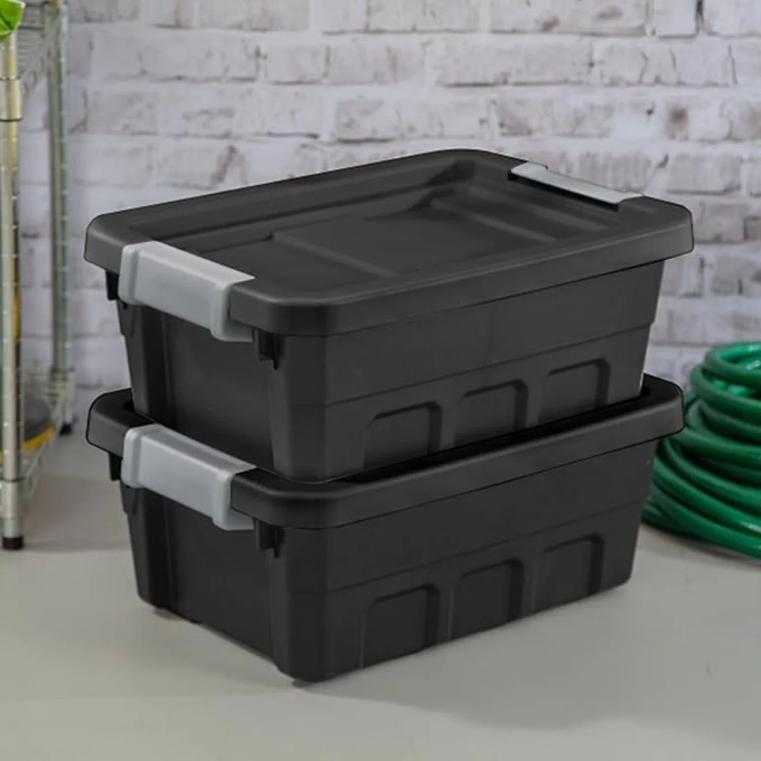 6-Pack Plastic Storage Bins with Lids Stackable Containers 4 Gallon Black – Stackable Organization with Functional, Easy-Use Details