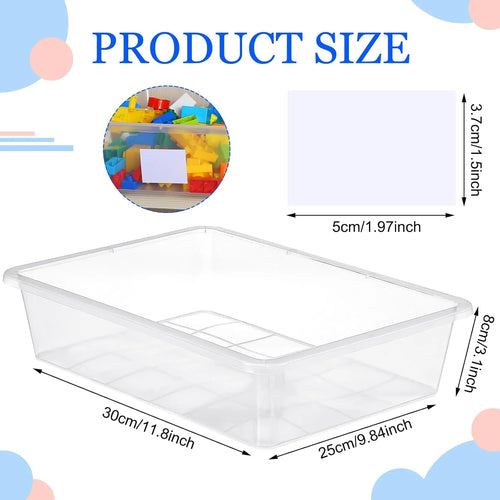 24 Pcs Plastic Cubby Storage Bins Classroom Cubby Organization with Self Adhesive Labels Bin Small Stackable Storage Containers Toy Book Box for School(14 x 10 x 3 Inch,Clear) – Everyday Household Format with Functional, Easy-Use Details