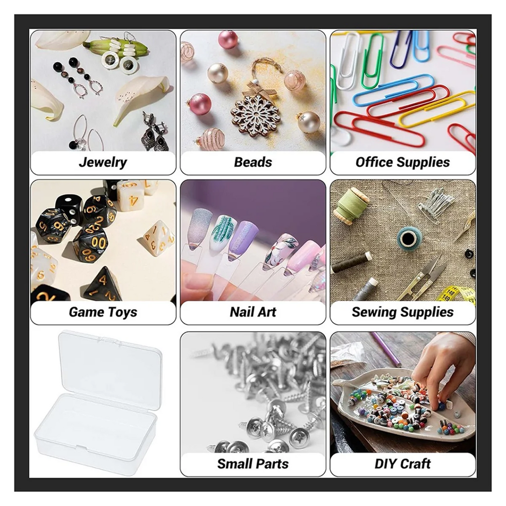 20Pcs Mini Plastic Storage Containers Box with Lid for Collecting Small Items Beads Jewelry Cards Crafts – Secure Lid Design with Functional, Easy-Use Details