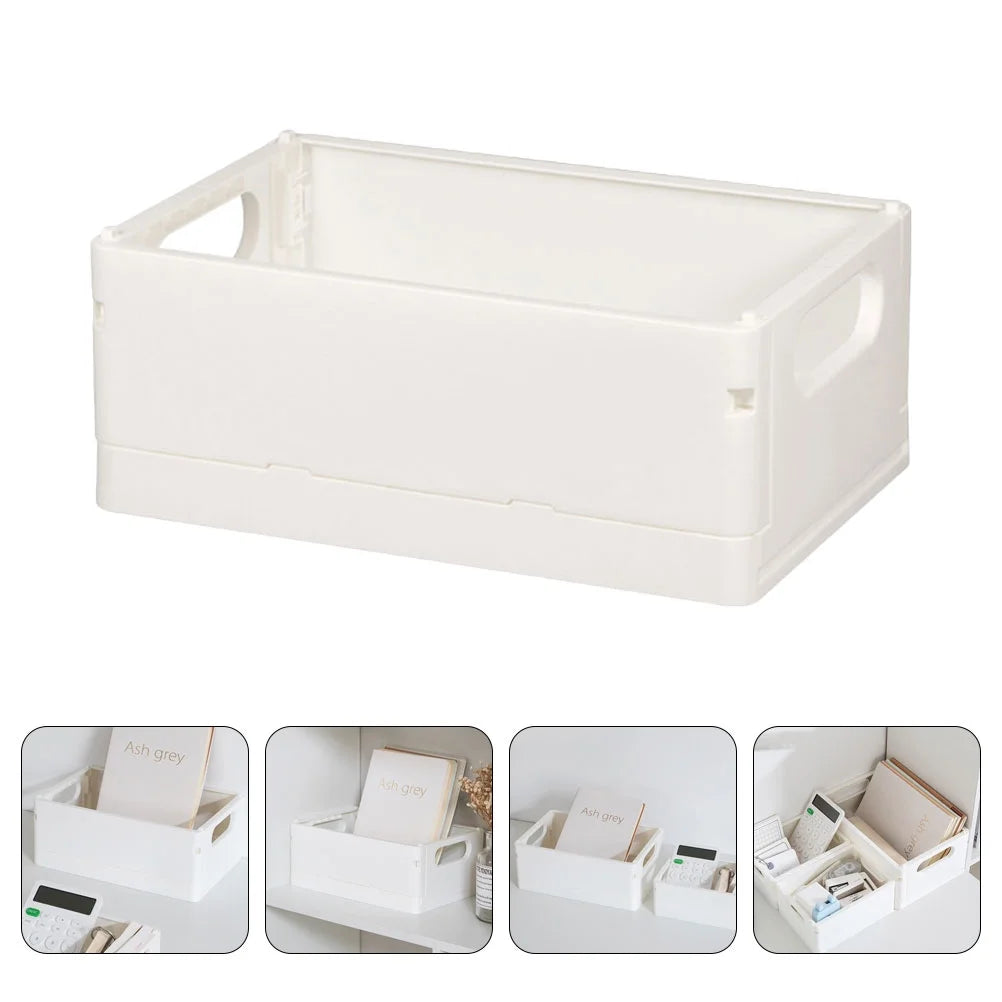3pcsStorage Basket Collapsible Box Desktop Organizer Multi-purpose Storage Organizer – Foldable Space-Saving Design with Functional, Easy-Use Details