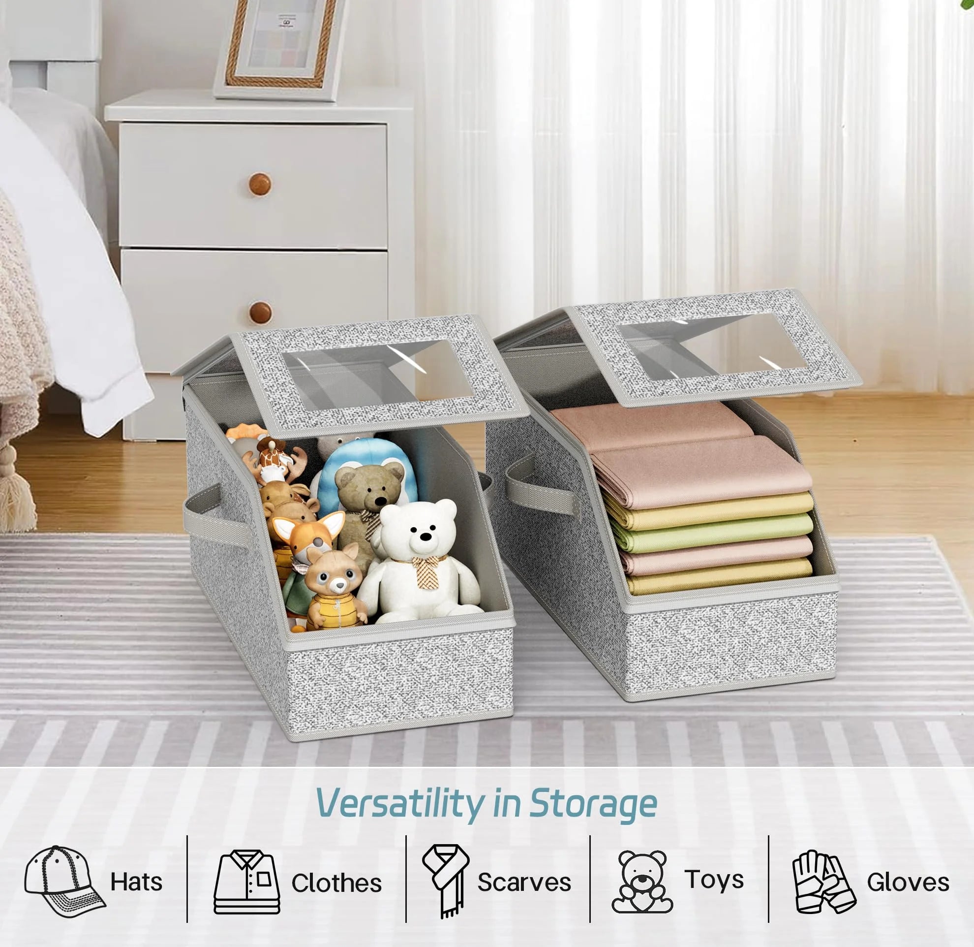 2 Pcs Stackable Hat Storage for Baseball Caps Holds up to 24 Caps Hat Organizer for Closet Sturdy Snapback Boxes for Men with Cardboard Grey – Stackable Organization with Functional, Easy-Use Details