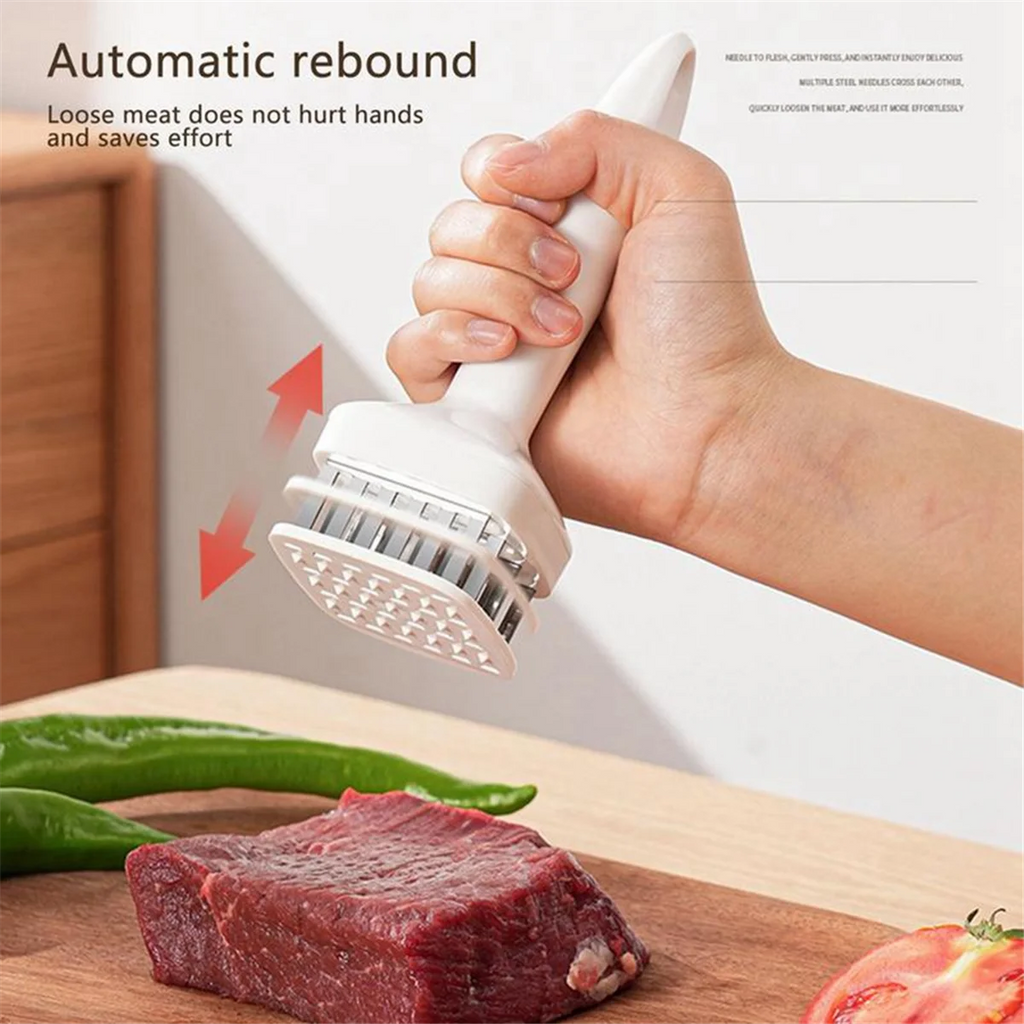 Meat Tenderizer Needle Stainless Steel Prongs Food Grade 5.5x5.5x17cm White – Durable Stainless Steel Construction with Functional, Easy-Use Details