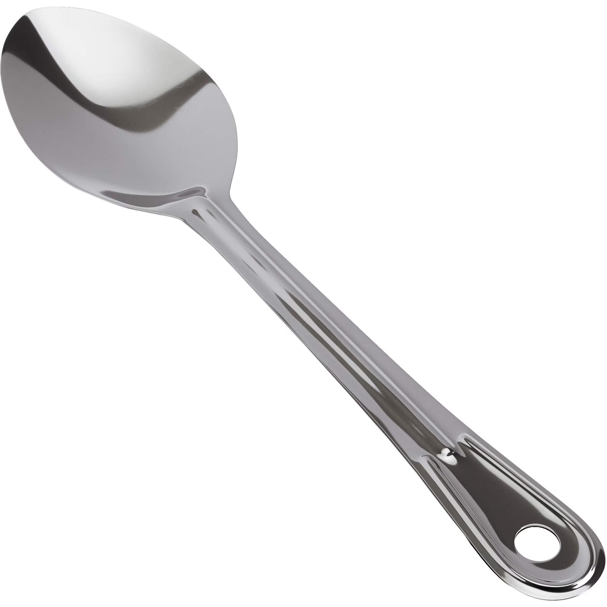 Super Strong 11 Inch Serving Spoon Ergonomic Stainless Steel Cooking Utensil Large Basting Spoon for Professional Restaurant Buffet Banquet Service and Home Chefs Silver – Durable Stainless Steel Construction with Functional, Easy-Use Details