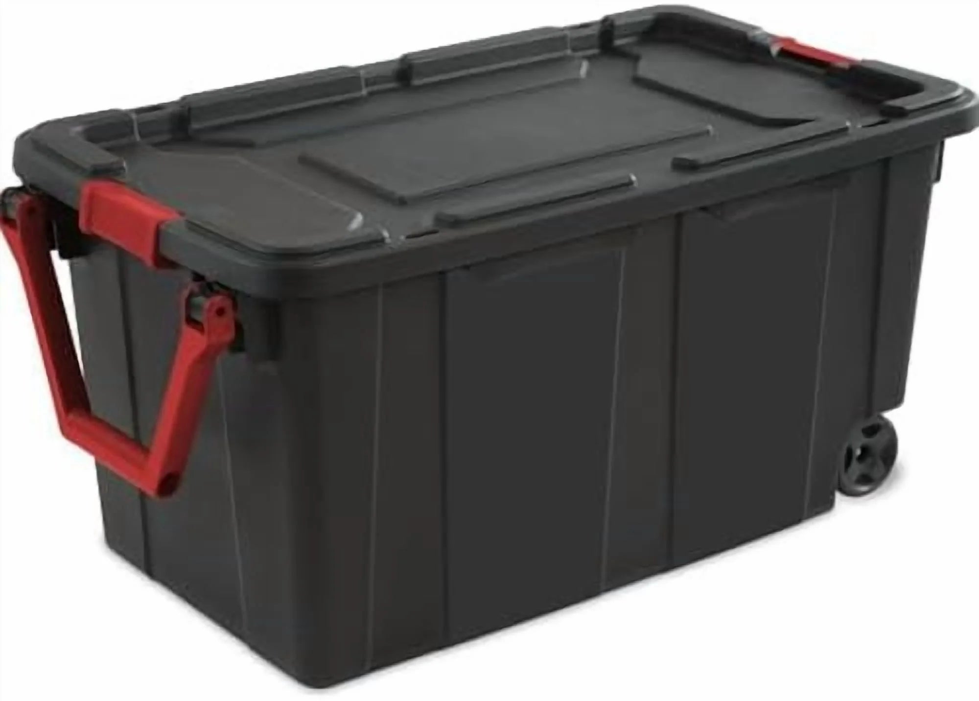 Black 40 Gallon Wheeled Plastic Storage Container with Handle 2 Pack$$Office – Convenient Carry Handles with Functional, Easy-Use Details