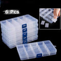 [Clear Jewelry Box] 6pcs Clear Jewelry Box | Plastic Bead Storage Craft Container Earrings Organizer – Clear-View Organization with Functional, Easy-Use Details