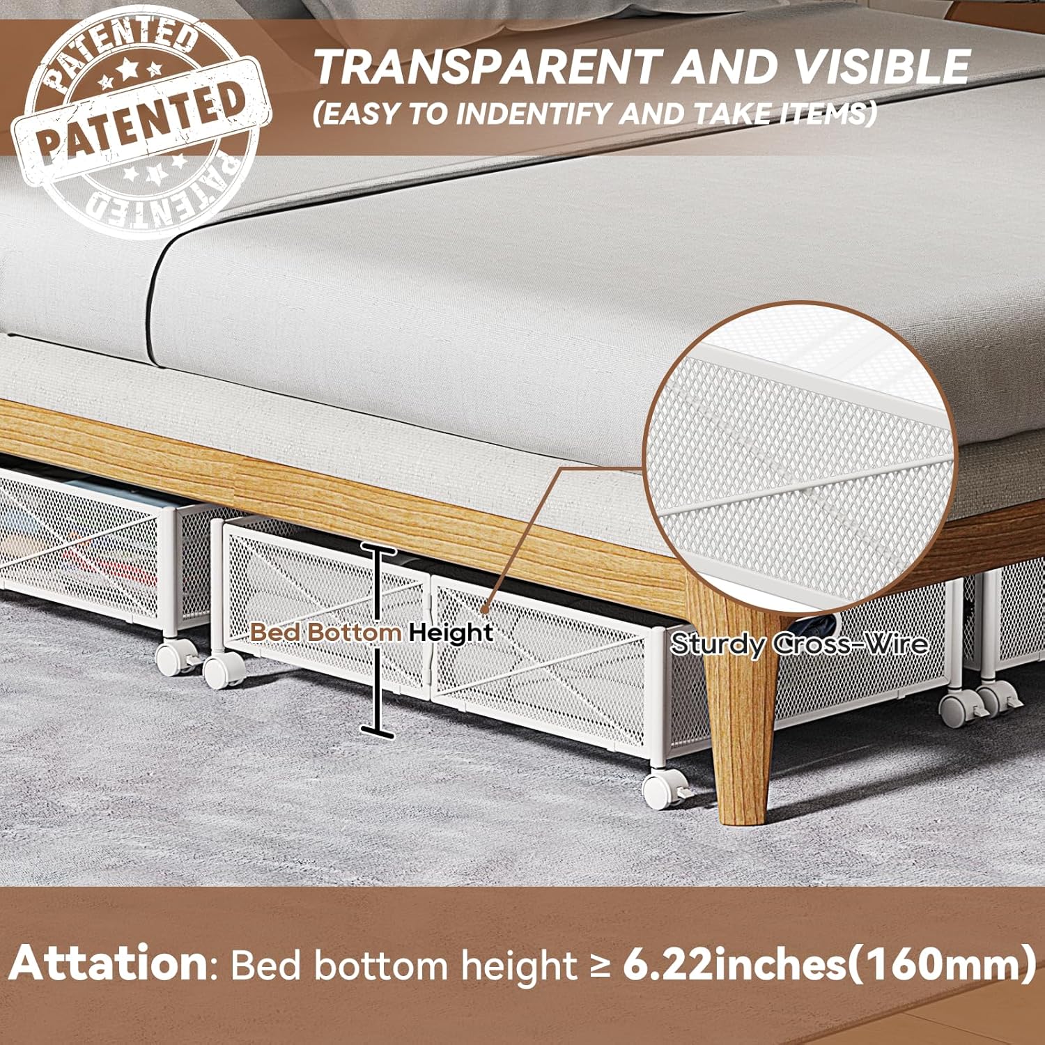 Under Bed Storage Containers with Wheels Under Bed Shoe Storage Organizer Drawer Tool-free Assembly Metal Storage Containers for Bedroom Clothes Shoes Blankets -2PCK – Everyday Household Format with Functional, Easy-Use Details