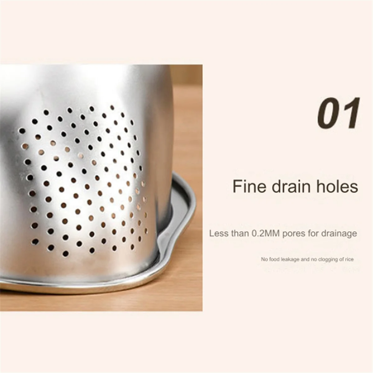Rice Washer Strainer Bowl Stainless Steel Washing Colander Fruit and Vegetable Kitchen Tool A – Durable Stainless Steel Construction with Functional, Easy-Use Details