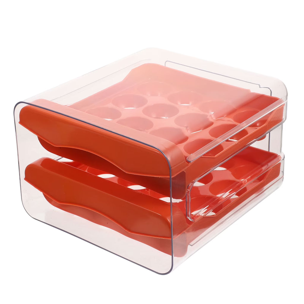 Holder Decor Egg Storage Box Egg Storage Shelf 21.5x22.5x14cm Orange – Practical Home Organization with Functional, Easy-Use Details