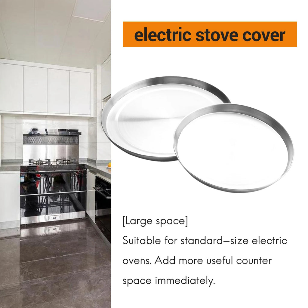 4Pcs Stainless Steel Hob Covers Stove Plate Top Cooker Protector Kit Set Utensils 17/21CM Kitchen Accessories – Durable Stainless Steel Construction with Functional, Easy-Use Details