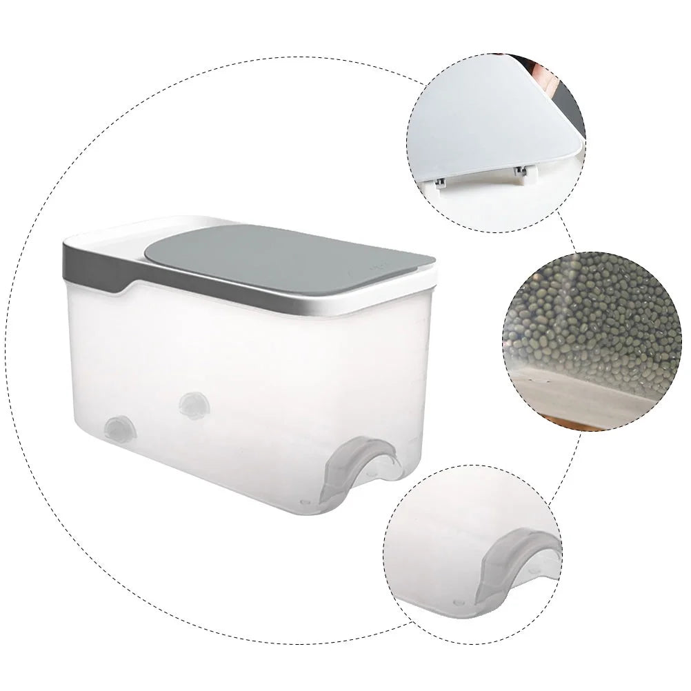20 Catties Rice Storage Box Jar Cereal Container Dispenser Office Grey – Practical Home Organization with Functional, Easy-Use Details