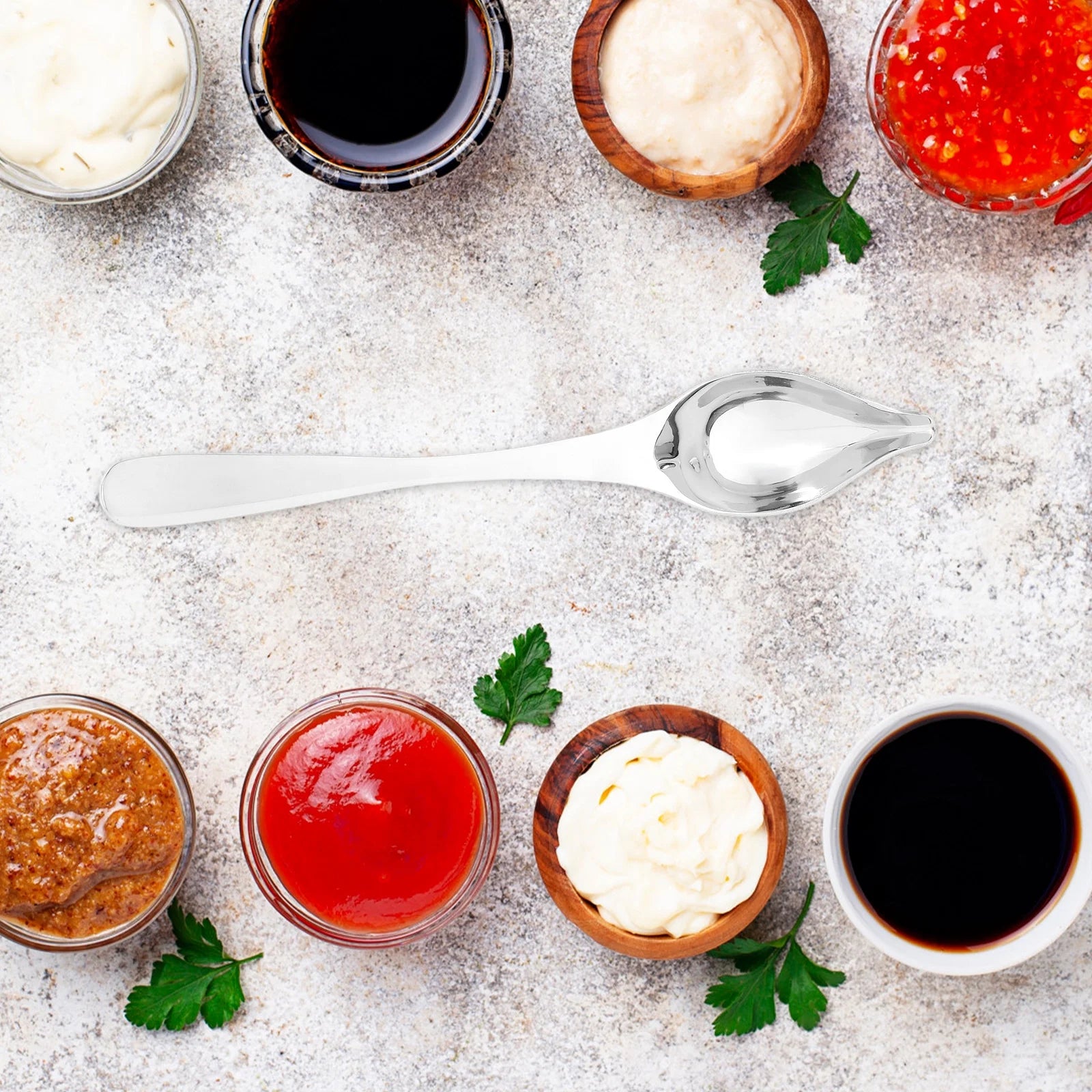 unbranded Household Spoon Stainless Steel Sauce Spoon 19.50X3.50X3.50CM Silver – Durable Stainless Steel Construction with Functional, Easy-Use Details