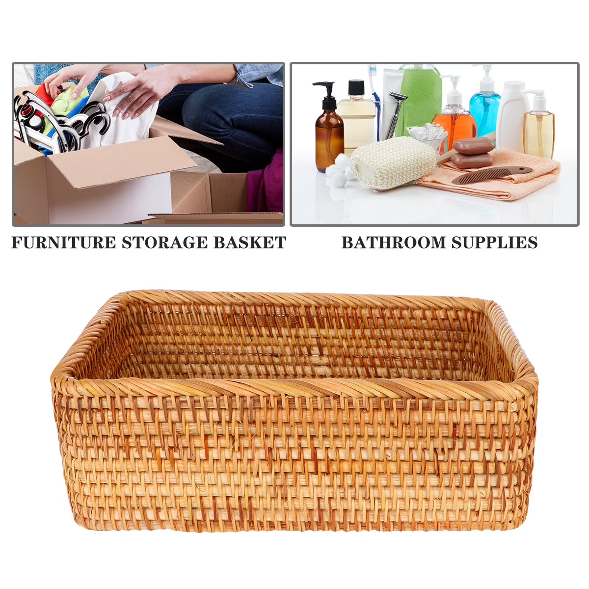Wicker Basket with Lid Storage Boxes Lids Practical Home Child – Secure Lid Design with Functional, Easy-Use Details