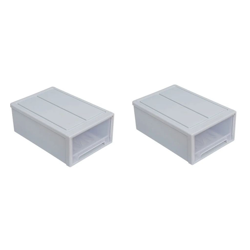2pcs Drawer Clothes Storage Box- Out Drawer Container for Organizing Mens and Shoes Sandals Wedges Flats Heels and Accessories Blue – Practical Home Organization with Functional, Easy-Use Details