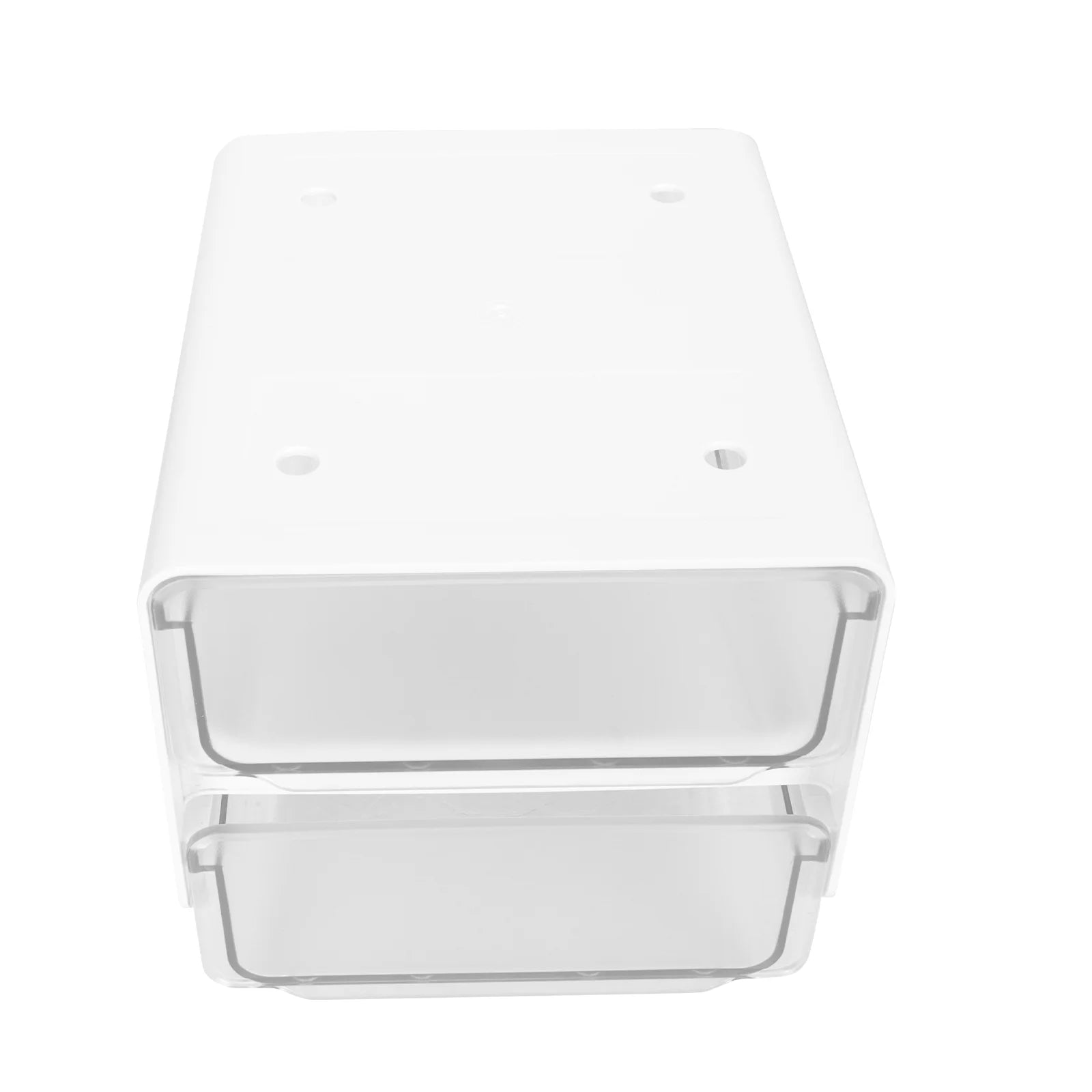 Double Storage Box Desktop Boxes Bins Table Shelf Office White – Everyday Household Format with Functional, Easy-Use Details