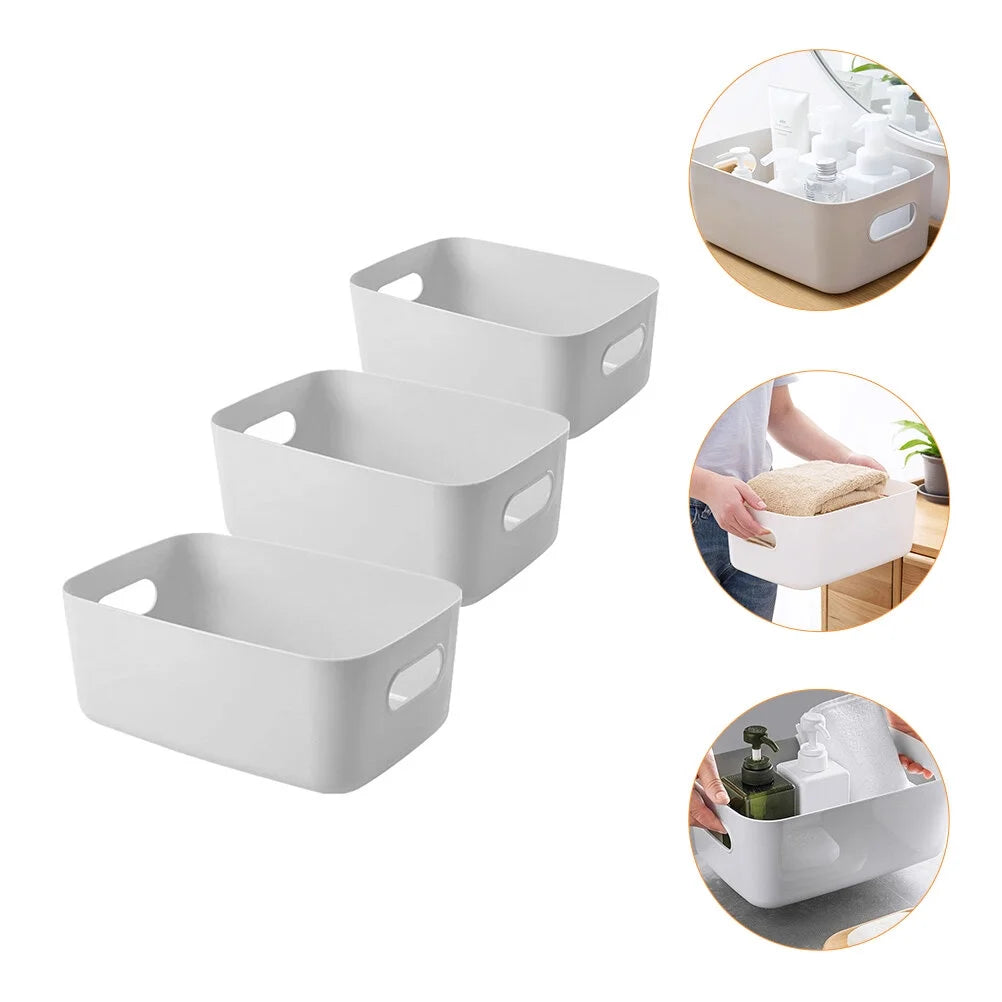 Basket Storage Box Three-Piece Set Medium Containers Boxes – Convenient Multi-Piece Set with Functional, Easy-Use Details