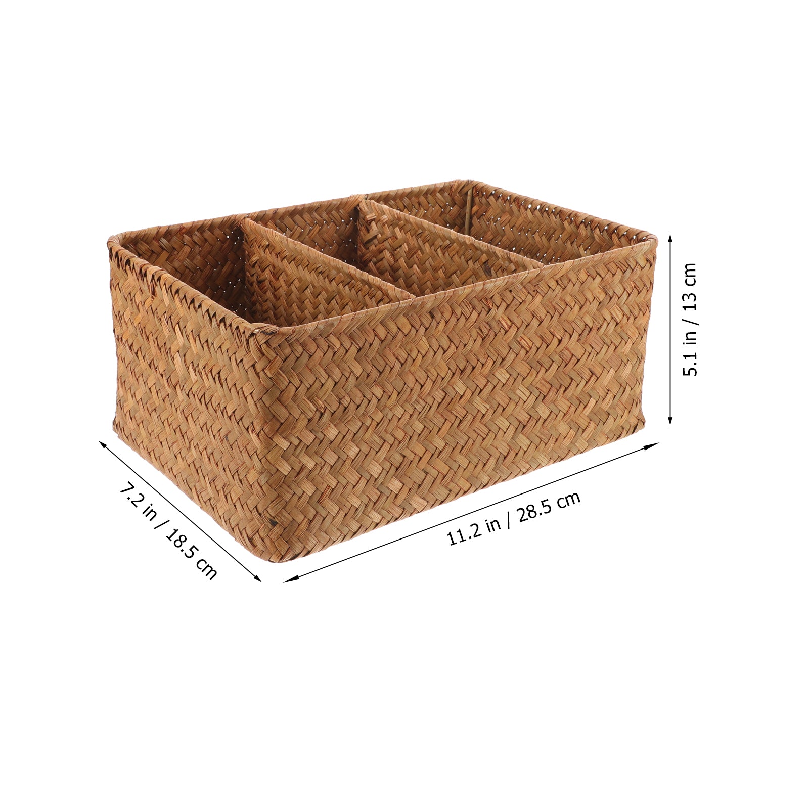Straw Desktop Storage Box Pantry Basket Bins Hamper for Shelves with Lid Chocolate – Secure Lid Design with Functional, Easy-Use Details