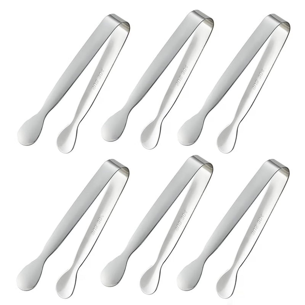 6PCS Mini Small Tiny Tongs 4.25Inch Stainless Steel Small Tongs for Serving Food Kitchen 304stainless Steel – Durable Stainless Steel Construction with Functional, Easy-Use Details
