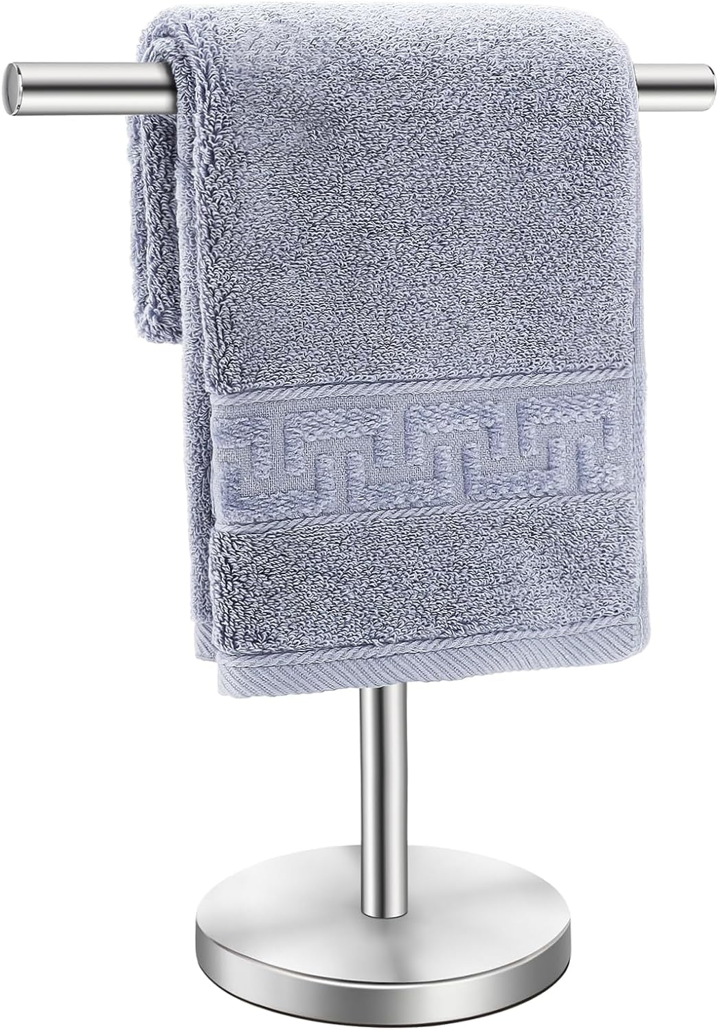 T-Shape Bath Hand Towel Holder Stand Stainless Steel Free Standing Hand Towel Rack with Heavy Base for Bathroom Kitchen & Countertop Matte Black – Durable Stainless Steel Construction with Functional, Easy-Use Details