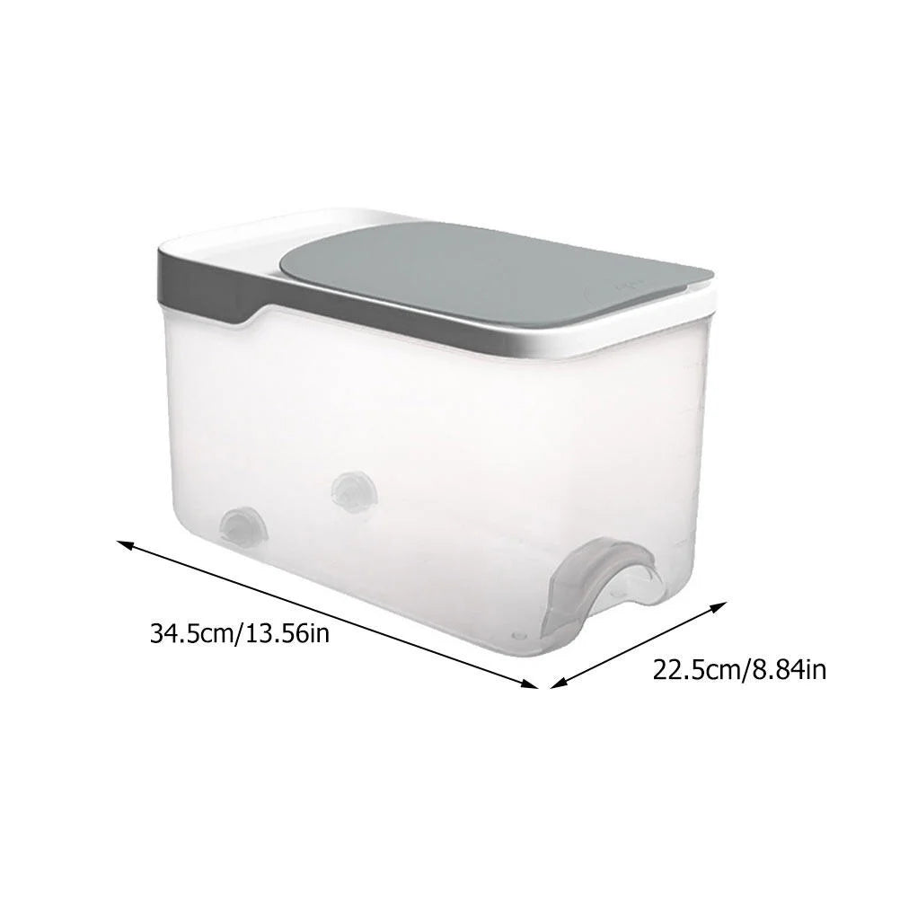 20 Catties Rice Storage Box Jar Cereal Container Dispenser Office Grey – Practical Home Organization with Functional, Easy-Use Details