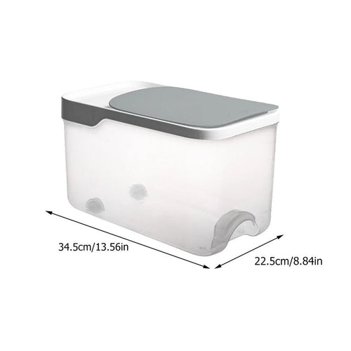 20 Catties Rice Storage Box Jar Cereal Container Dispenser Office Grey – Practical Home Organization with Functional, Easy-Use Details
