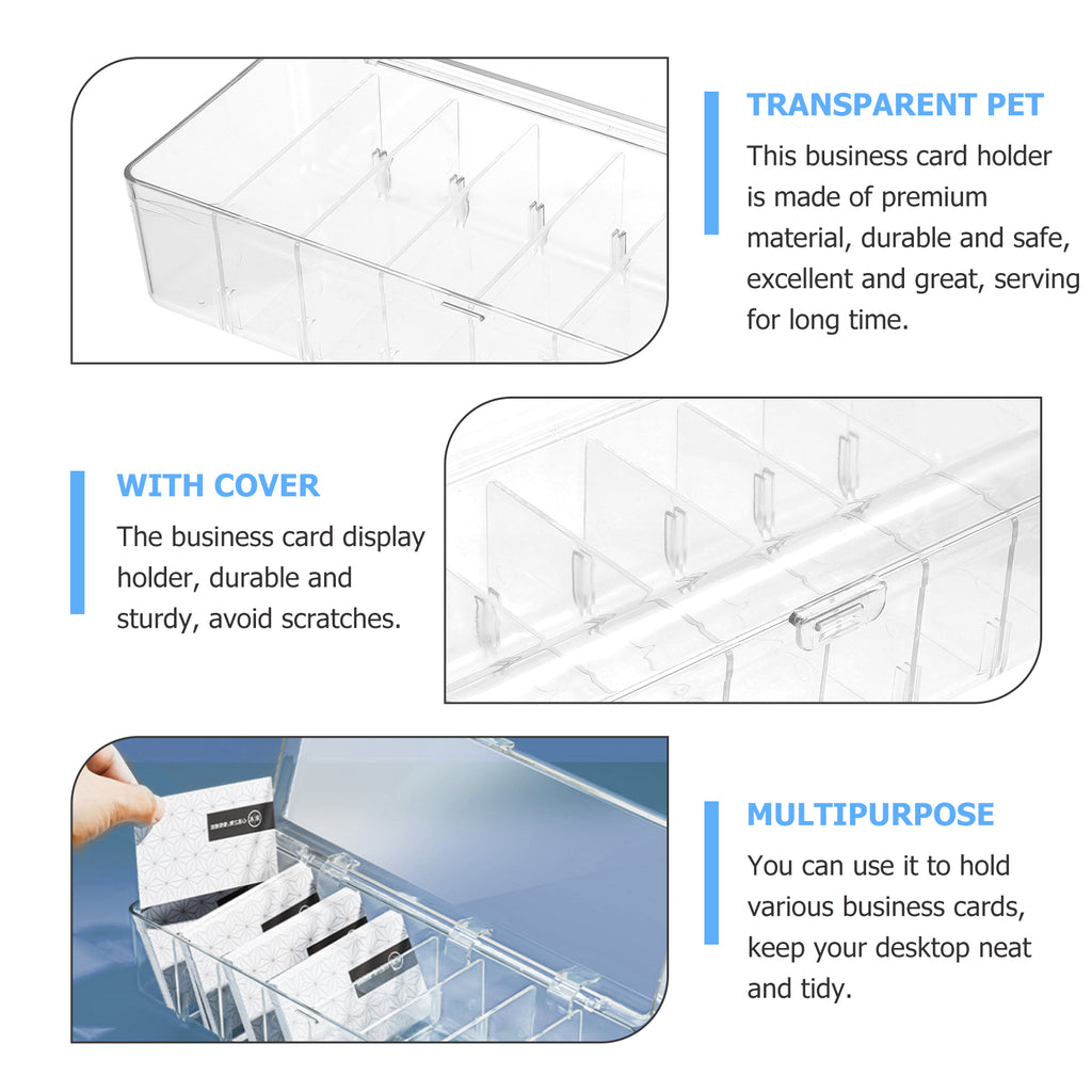 Card Game Business Cards Card Storage Box Travel 26X10X7.5CM Transparent – Clear-View Organization with Functional, Easy-Use Details