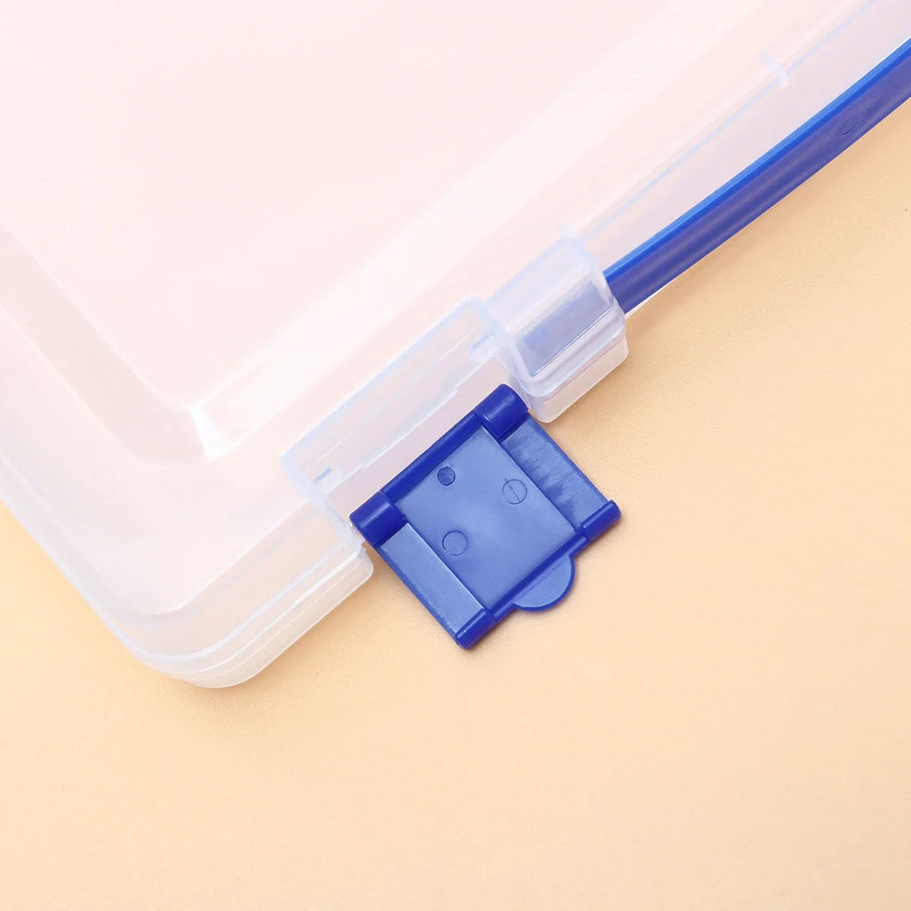 Transparent Storage Box Clear Plastic Document Paper Filling File Case Portable Ducoment Storage Holder with Blue Buckle – Everyday Household Format with Functional, Easy-Use Details
