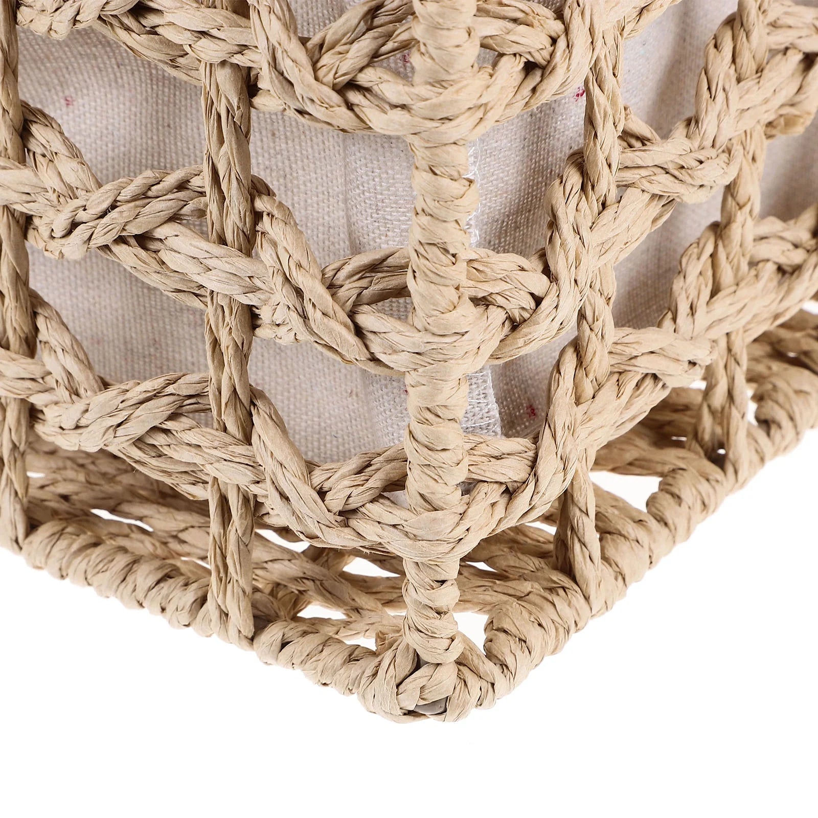Rustic Storage Bins Grass Basket Cube Boxes with Lids Fabric Toy Sundries – Everyday Household Format with Functional, Easy-Use Details