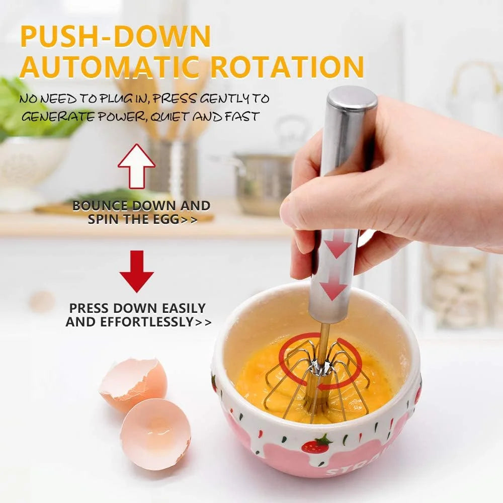Egg Whisk,2 Pack Stainless Steel Home Kitchen Tool Hand Easy Whisk Egg Beater Manual Mixer Blender for Whisking Beating & Stirring. – Durable Stainless Steel Construction with Functional, Easy-Use Details