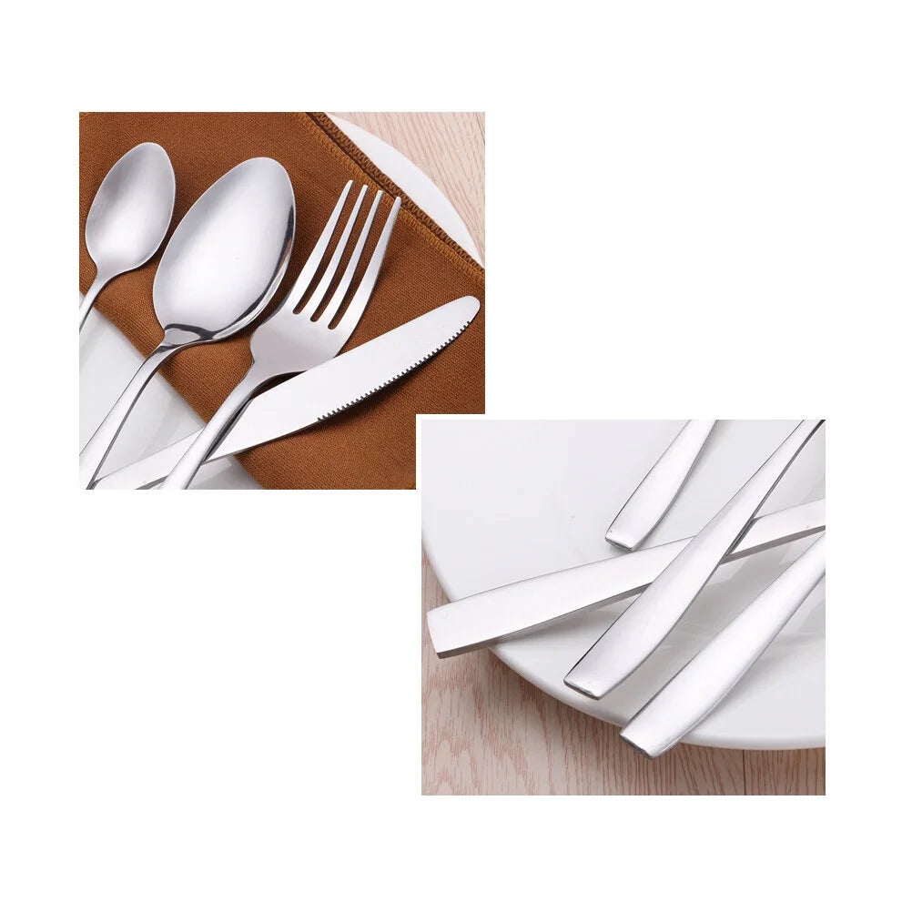 unbranded24 Pcs Stainless Flatware Steel Dish Drying Rack Countertop Cutlery Holder – Convenient Multi-Piece Set with Functional, Easy-Use Details