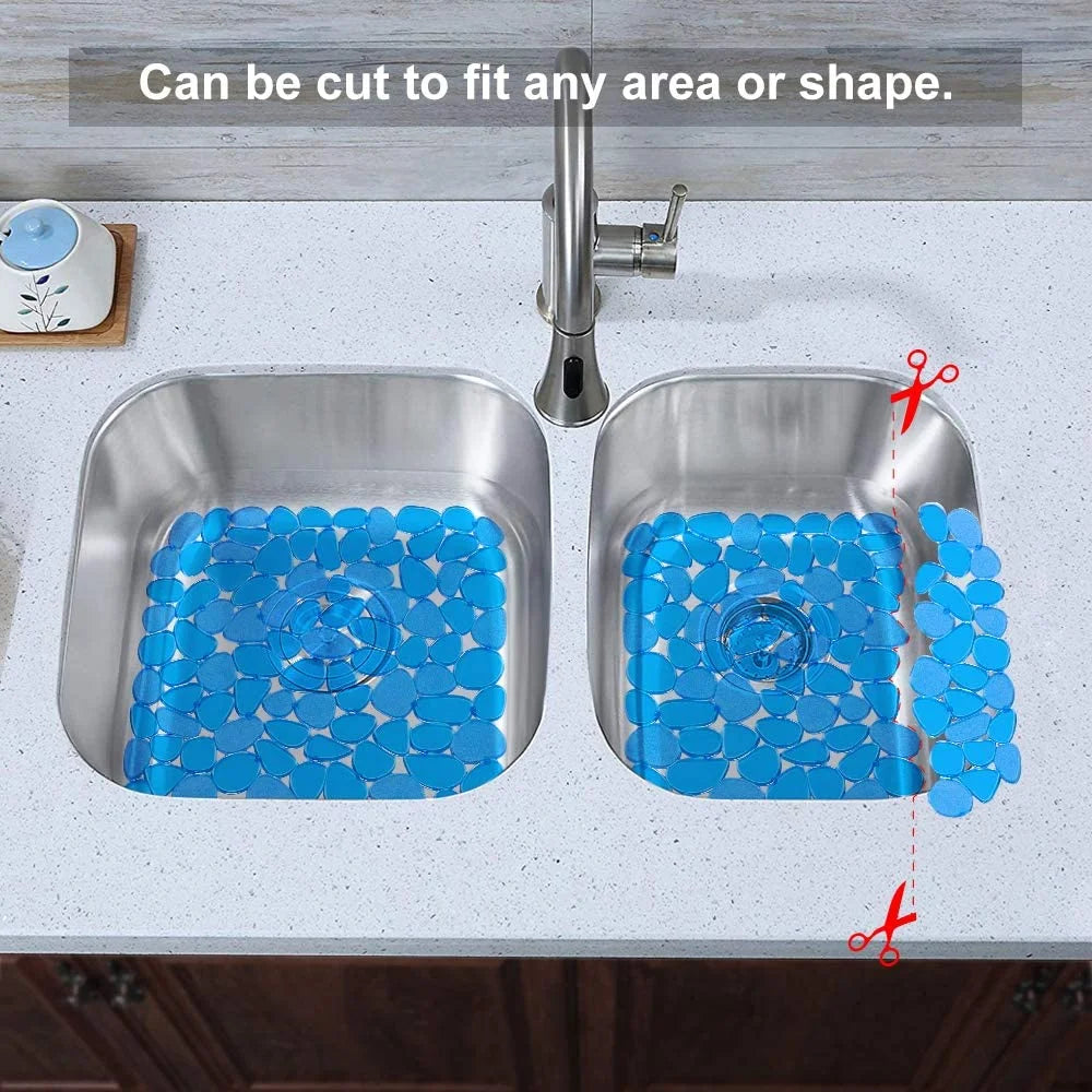 Bligli Pebble Sink Mat 2-Pack - PVC Kitchen Protector for Stainless Steel/Ceramic Dish Drying Mat for Dishes 15.7" x 11.8" Blue – Durable Stainless Steel Construction with Functional, Easy-Use Details