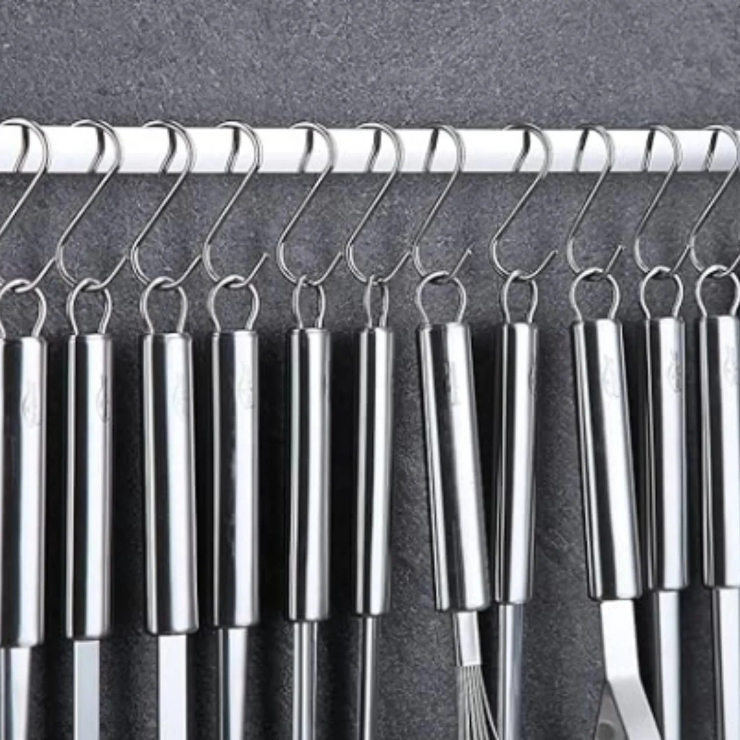 Kitchen Utensils Set 38 Pieces Stainless Steel Cooking Utensils Set Kitchen Gadgets Cookware Kitchen Tool Set with Utensil Holder Rack And Hooks For Hanging Dishwasher Suitable – Space-Saving Hanging Design with Functional, Easy-Use Details
