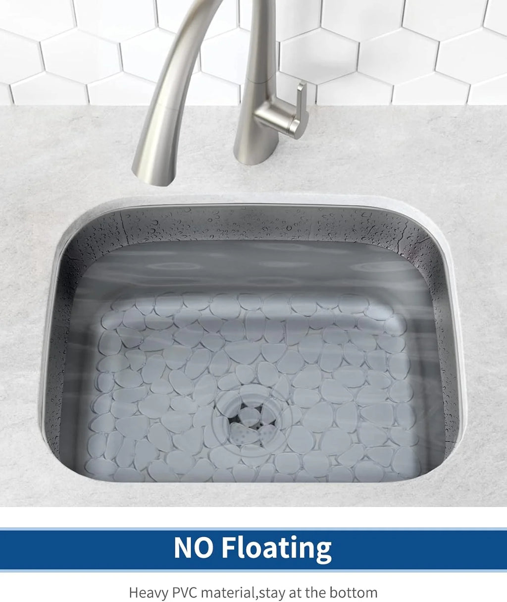 Bligli Pebble Sink Mat 2-Pack - PVC Kitchen Protector for Stainless Steel/Ceramic Dish Drying Mat for Dishes 15.7" x 11.8" Clear – Clear-View Organization with Functional, Easy-Use Details