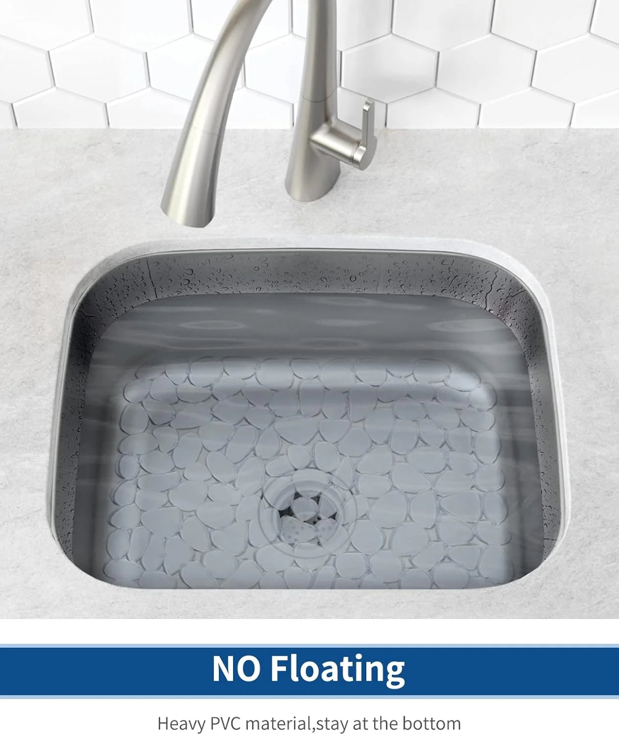 Bligli Pebble Sink Mat 2-Pack - PVC Kitchen Protector for Stainless Steel/Ceramic Dish Drying Mat for Dishes 15.7" x 11.8" Clear – Clear-View Organization with Functional, Easy-Use Details