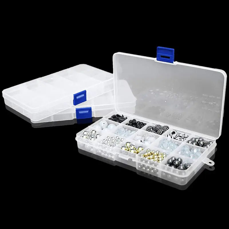 [Clear Jewelry Box] 6pcs Clear Jewelry Box | Plastic Bead Storage Craft Container Earrings Organizer – Clear-View Organization with Functional, Easy-Use Details
