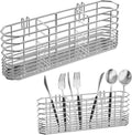 304 Stainless Steel Utensil Holder Dish Drying Rack kitchen Utensil Organizer Knife and Fork Drainage Rack Kitchen Drainage Basket Accessories With Hooks Rust-resistant Color-Silver – Durable Stainless Steel Construction with Functional, Easy-Use Details