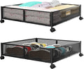 Under Bed Storage Containers with Wheels - Shoe Storage Organizer Drawer Tool-free Assembly Metal Underbed Storage for Bedroom Clothes Shoes Blankets - 2Pack – Everyday Household Format with Functional, Easy-Use Details