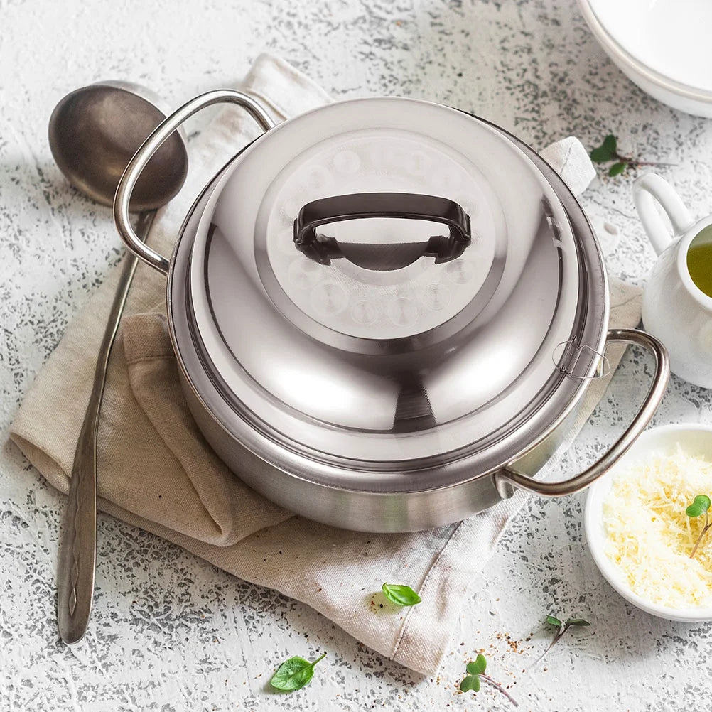 unbranded 2Pcs Stainless Steel Pot Covers 28.5cm Pot Lids Kitchen Accessories (Silver) – Durable Stainless Steel Construction with Functional, Easy-Use Details