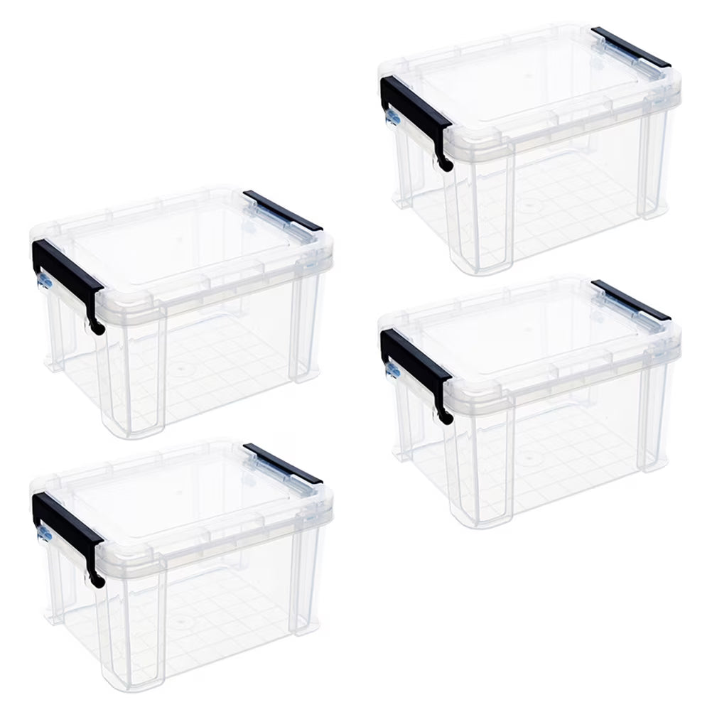 4Pcs Multi-functional Toy Storage Box Plastic Sundries Organizer with Lid Handles 8.5x6.5x5.0cm – Secure Lid Design with Functional, Easy-Use Details