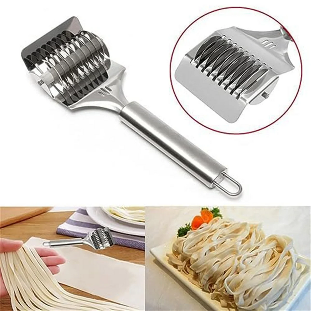 High Grade Stainless Steel Noodle Lattice Roller Dough Cutter for Kitchen Cooking Tools – Durable Stainless Steel Construction with Functional, Easy-Use Details