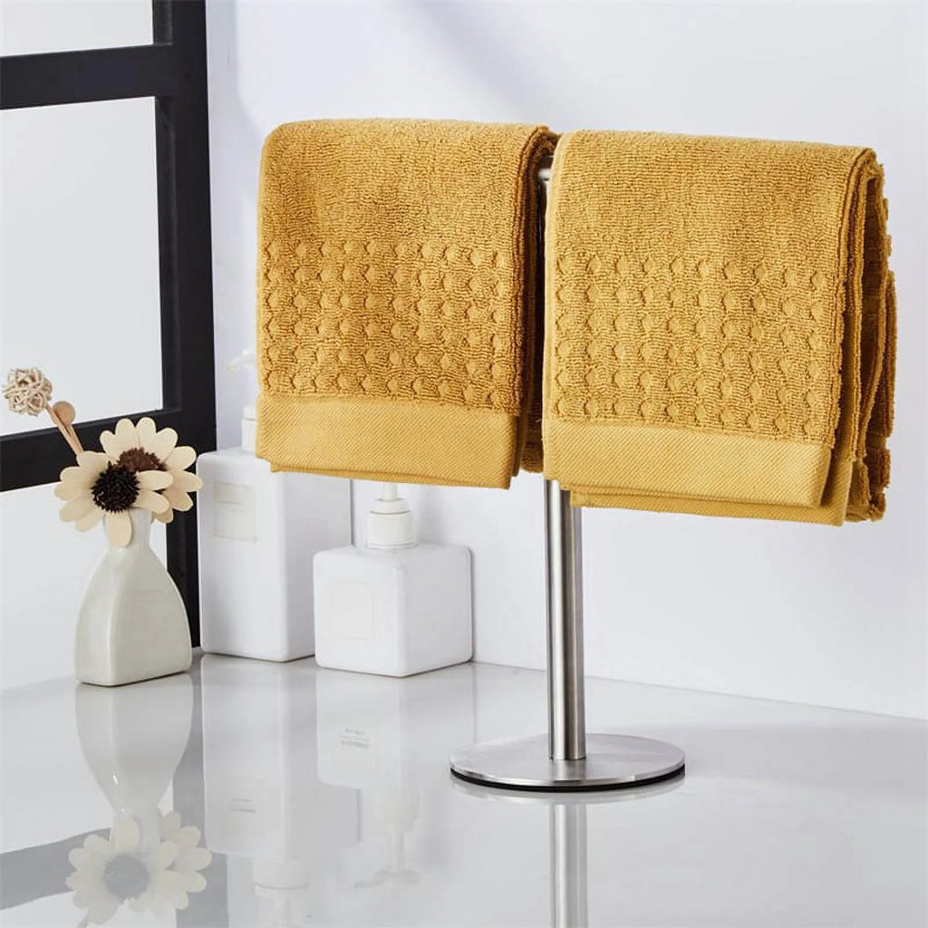 Brushed Standing Towel Rack Heavy Duty Base Stainless Steel T-Shaped Hand Towel Stand for Bathroom Kitchen. – Durable Stainless Steel Construction with Functional, Easy-Use Details