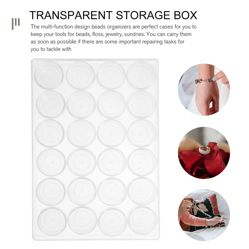 Closet Bead Organizers Storage Boxes 24X16cm Transparent – Clear-View Organization with Functional, Easy-Use Details