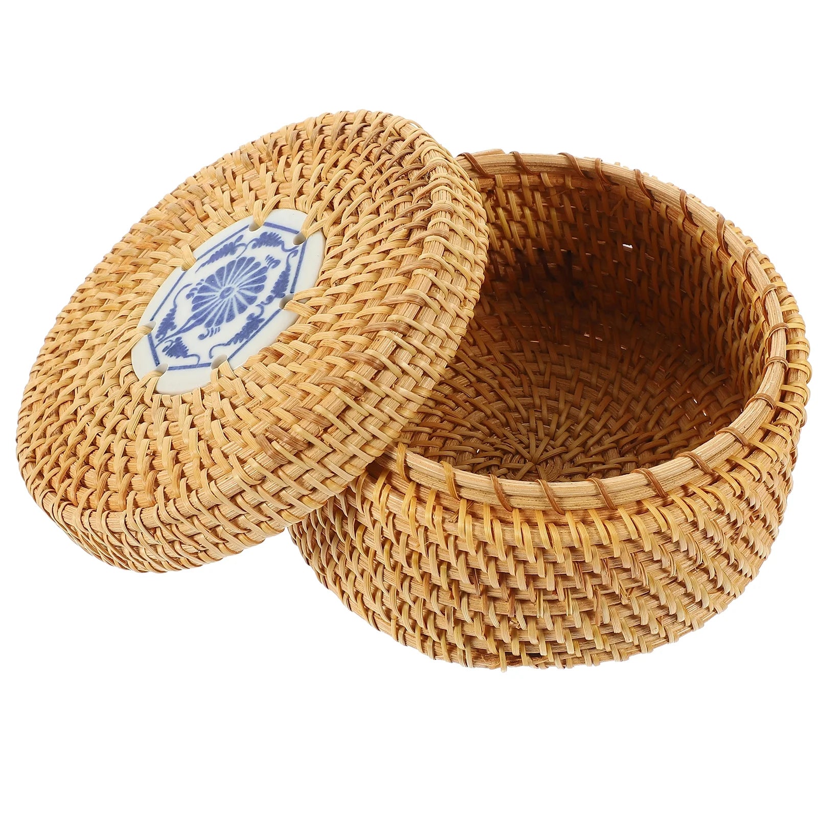 Toy Rattan Nut Box Household Storage Container 14X14X8CM – Practical Home Organization with Functional, Easy-Use Details