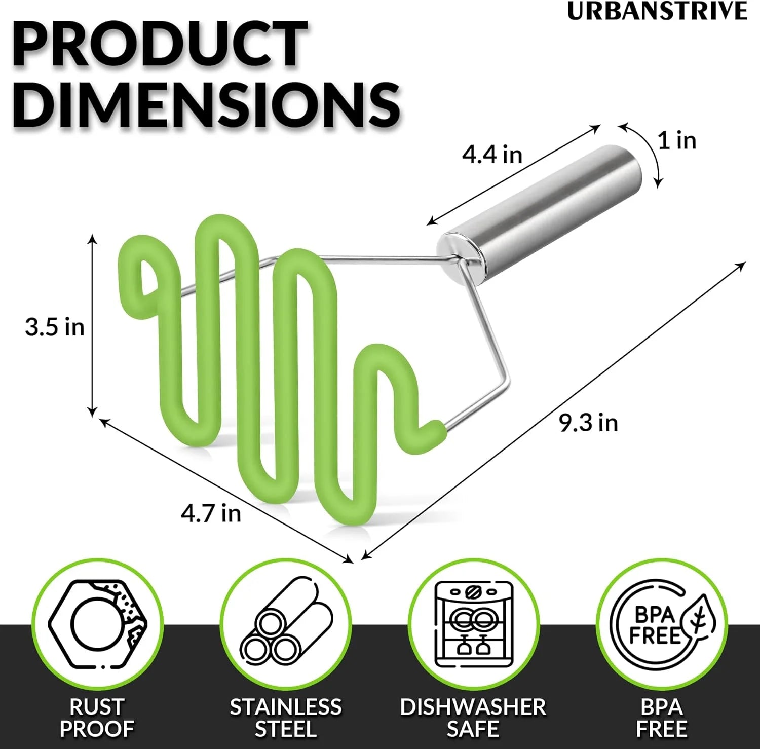 Non-Scratch Silicone Potato Masher Kitchen Tool Potatoes Masher Potato Masher Stainless Steel Wrapped In Well-crafted Silicone Potato Smasher – Durable Stainless Steel Construction with Functional, Easy-Use Details