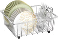 Dish Drying Rack in-Sink 304 Stainless Steel Dish Drainer with Stainless Steel Silverware Holder Over Inside Sink-Adjustable – Durable Stainless Steel Construction with Functional, Easy-Use Details